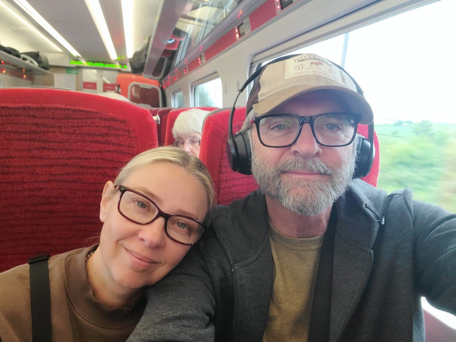 Eric Grant travelling by train