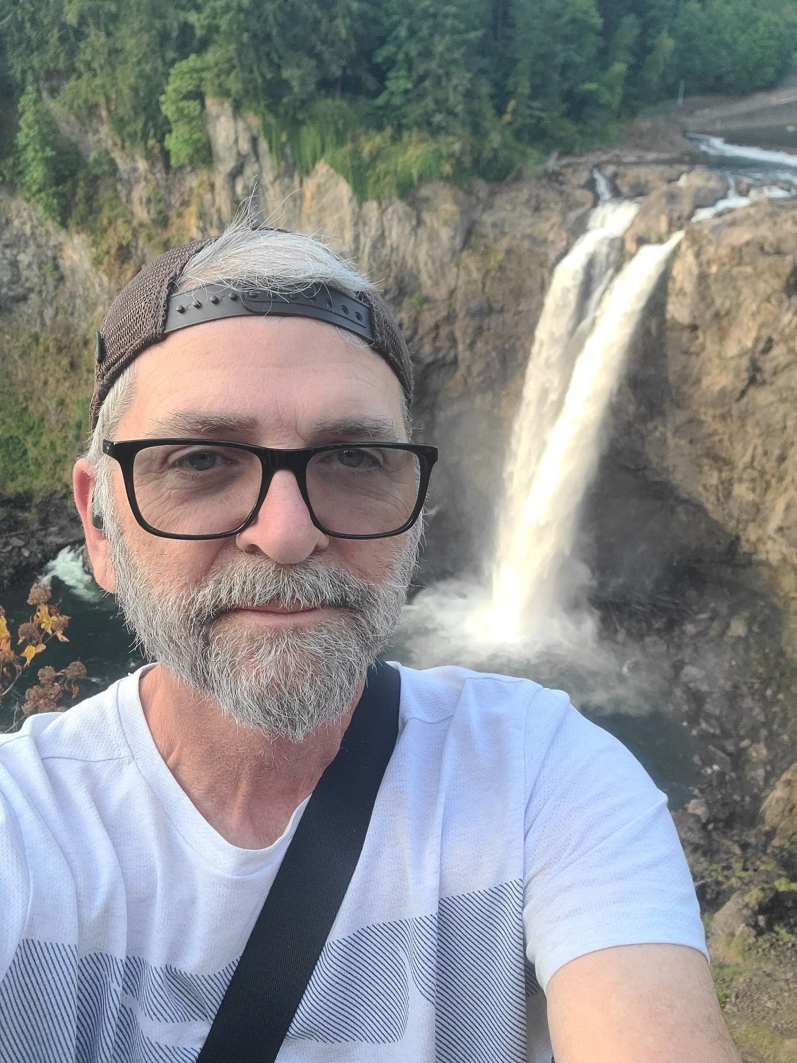 Eric Grant at a waterfall